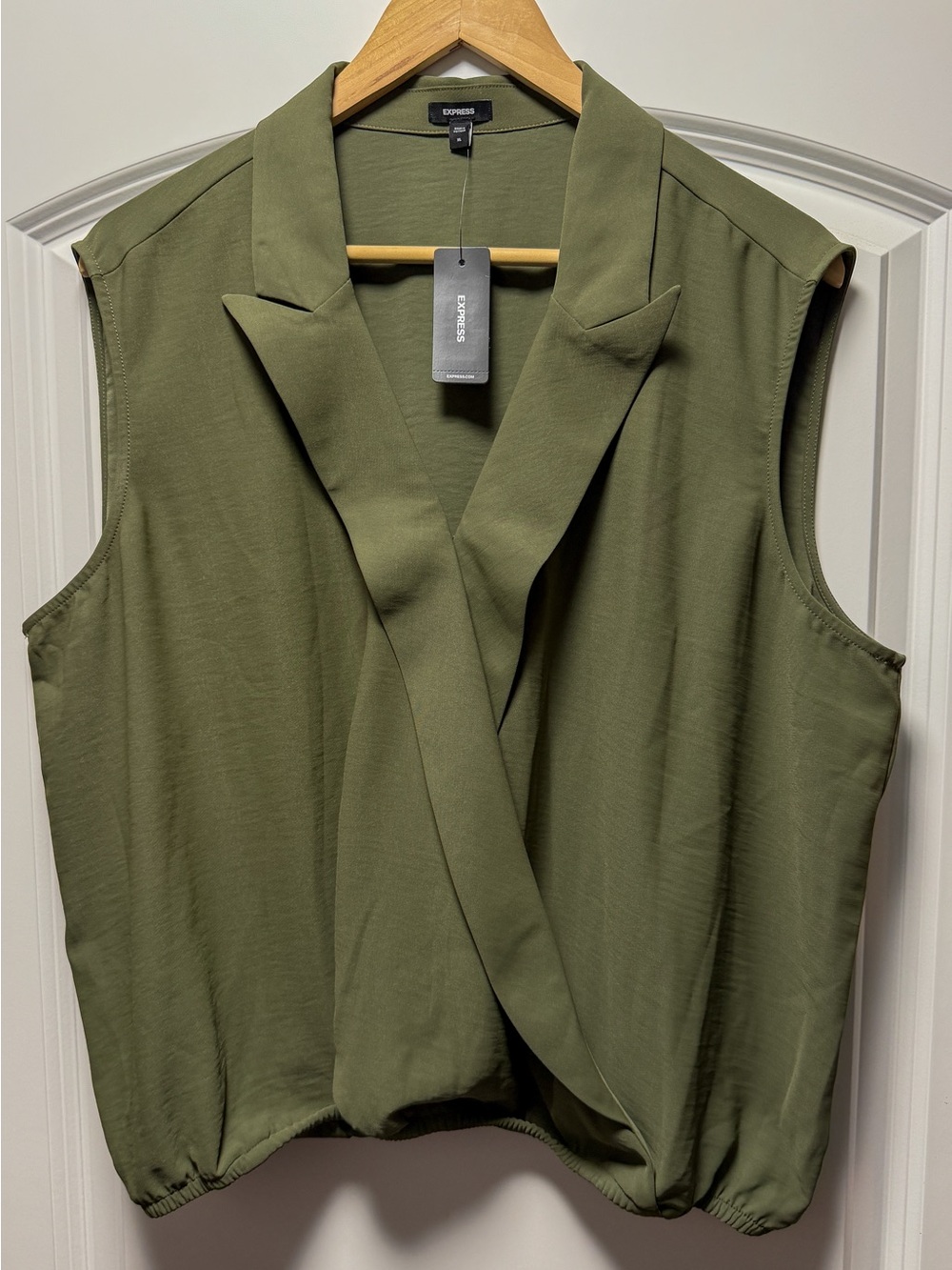 Express Olive Wrap Vest Top, NWT, XL
